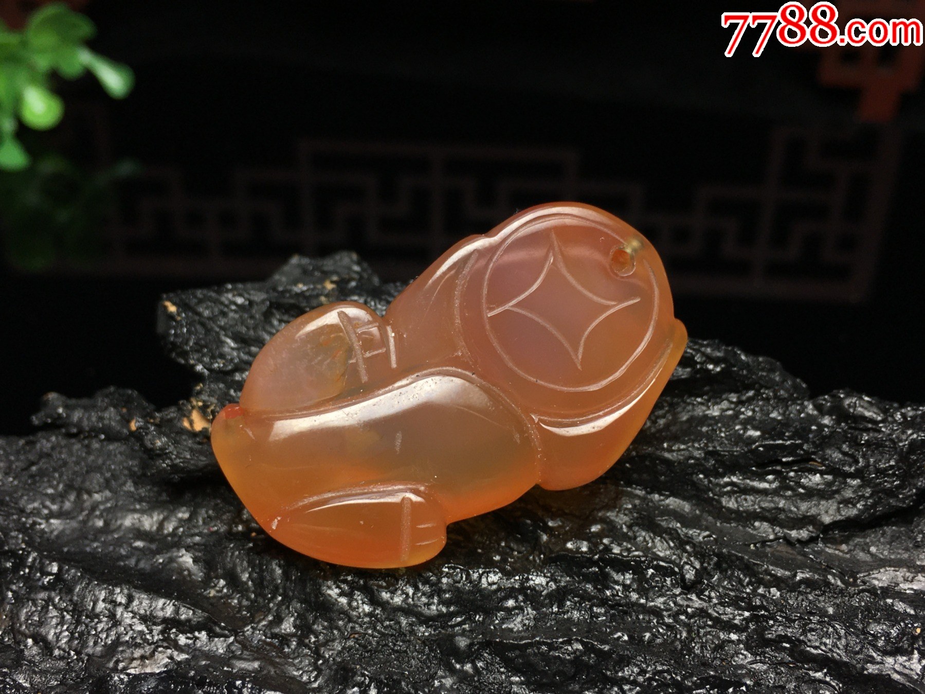 XA16巴西冰透橙紅瑪瑙貔貅吊墜_價格1元_第3張_