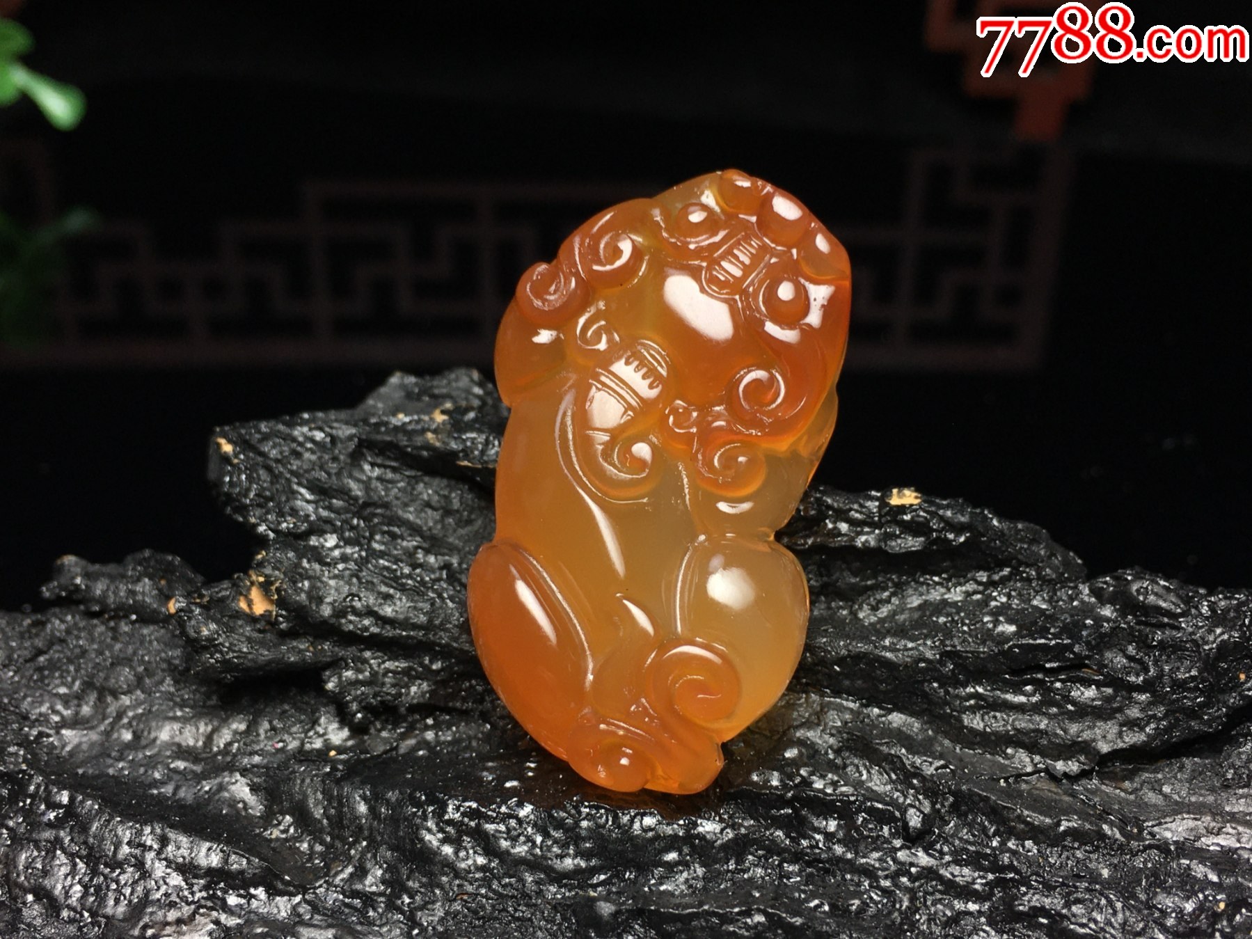 XA16巴西冰透橙紅瑪瑙貔貅吊墜_價格1元_第7張_