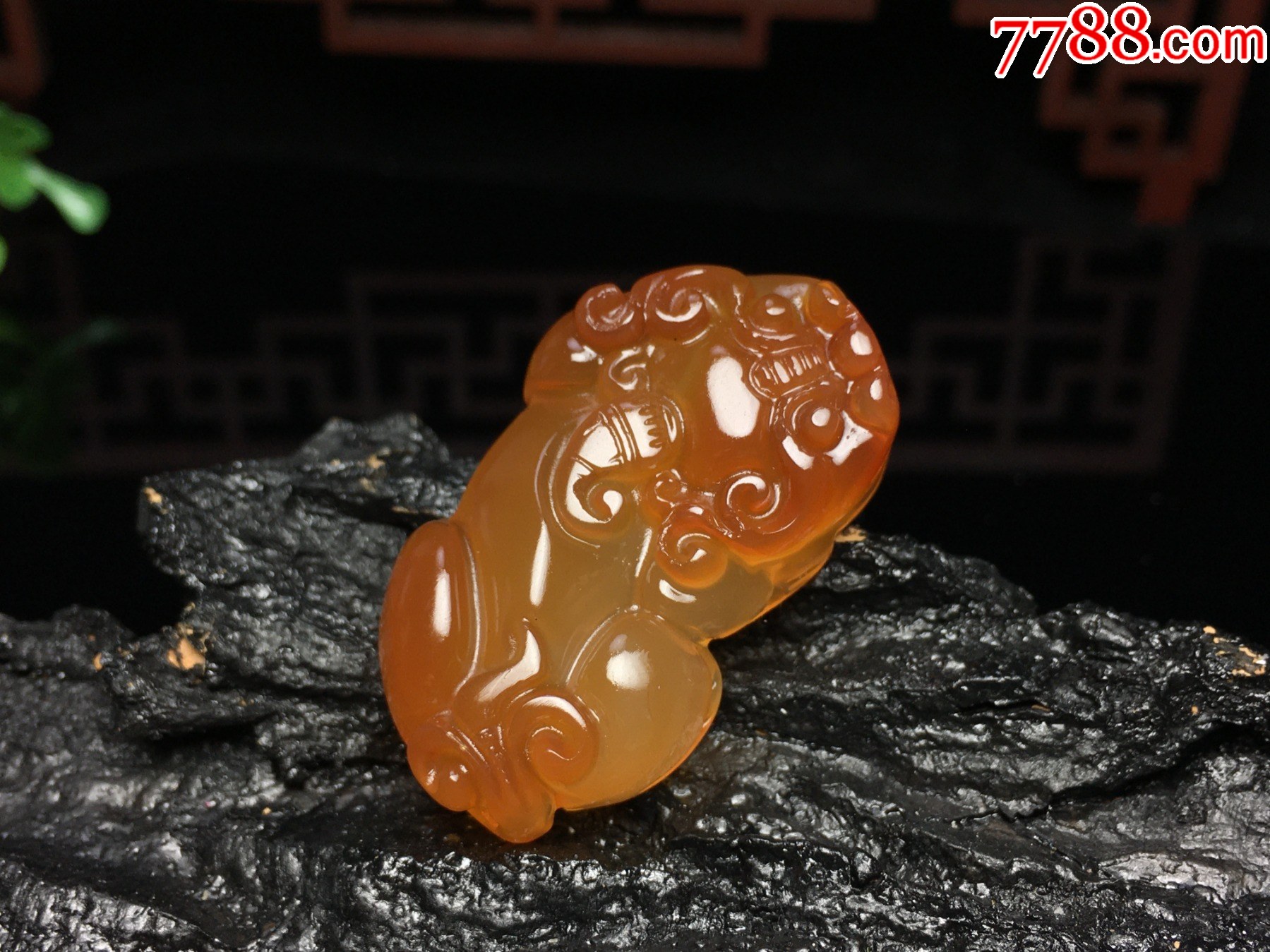 XA16巴西冰透橙紅瑪瑙貔貅吊墜_價格1元_第9張_