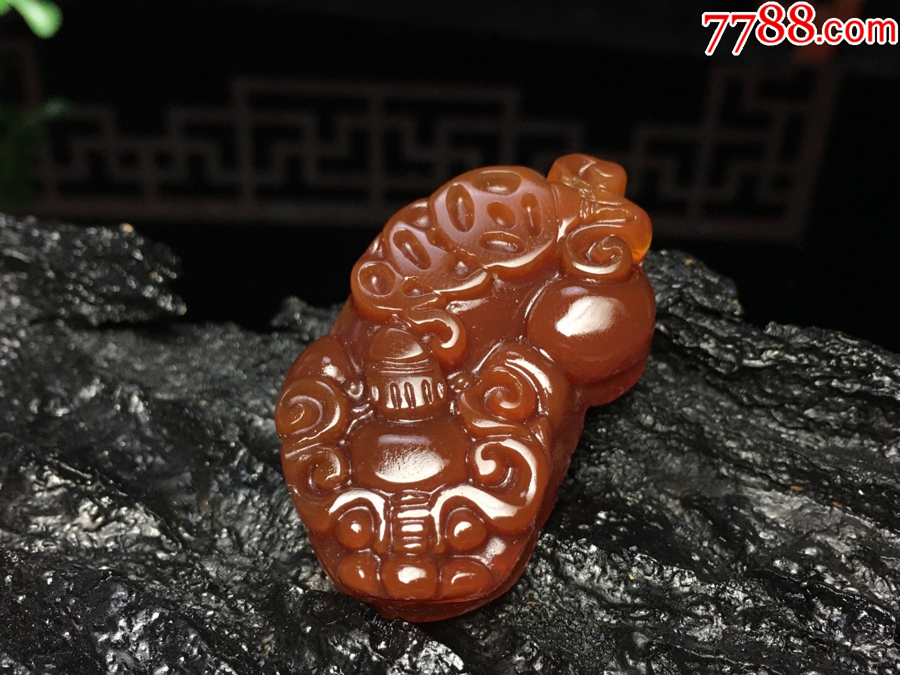 XA20巴西靚麗紅瑪瑙金錢貔貅吊墜_價格1元_第1張_