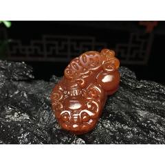 XA20巴西靚麗紅瑪瑙金錢貔貅吊墜(au41047489)_7788收藏__收藏?zé)峋€