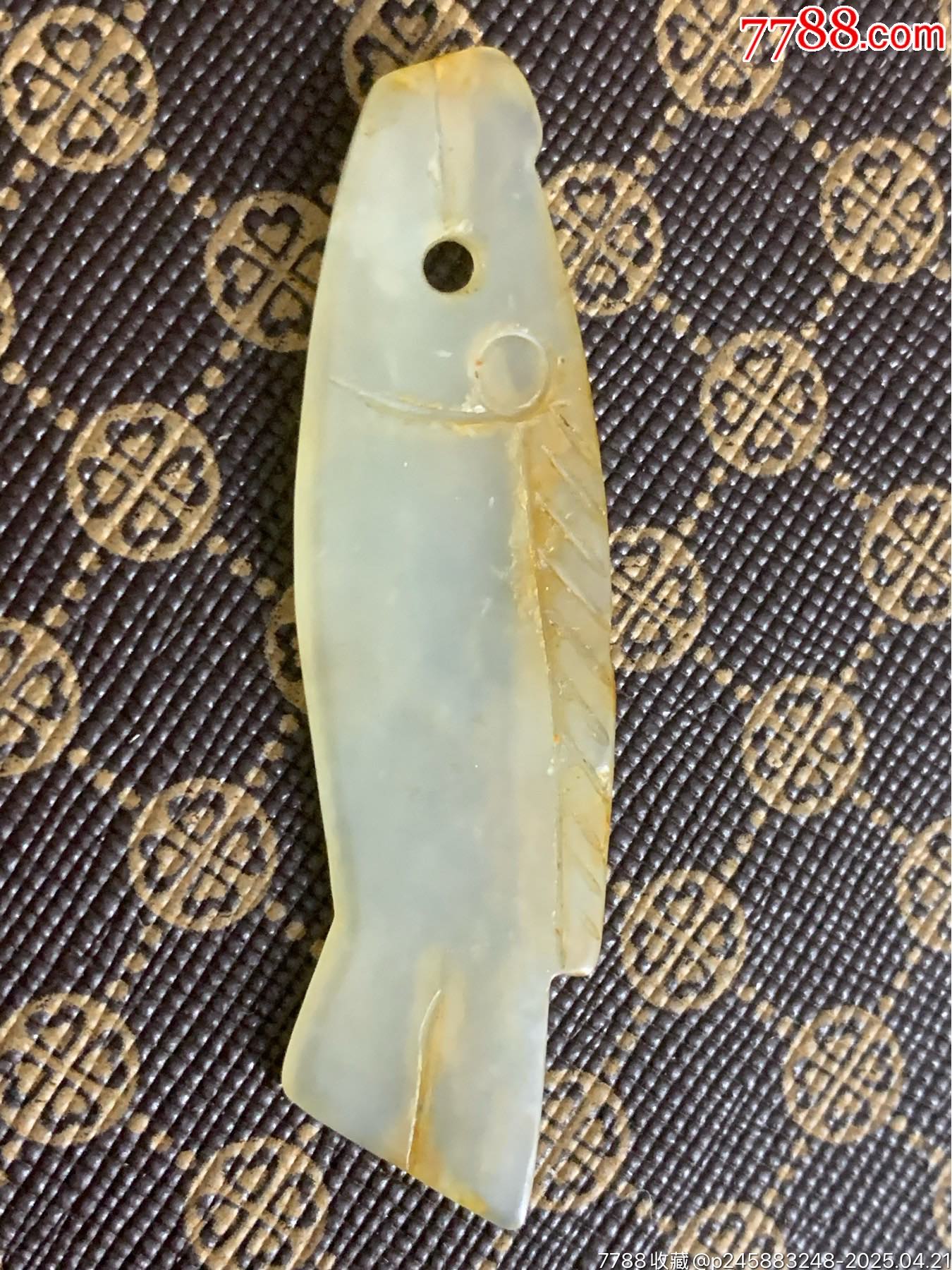 和田玉古玉魚(yú)掛件_價(jià)格20元_第1張_