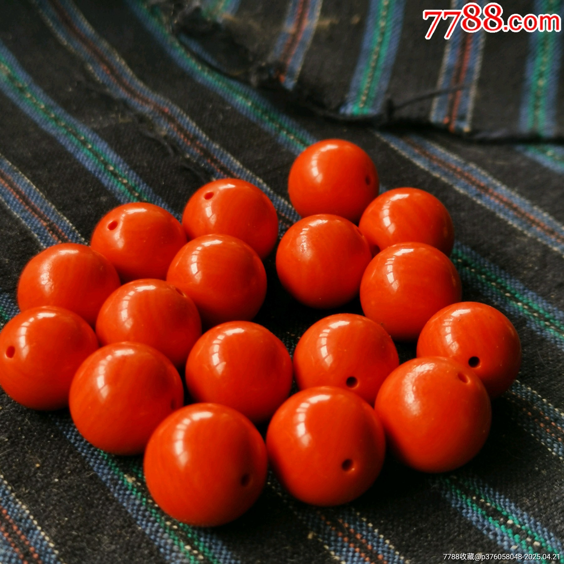 紅色珠子（共1.7顆）_價格128元【嘉禾古玩】_第1張_