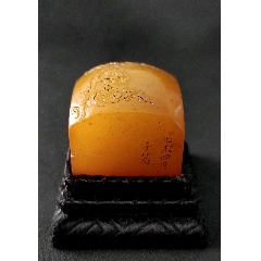 珍藏壽山福黃薄藝梅花大墩章，印文:潮平兩岸闊,風(fēng)正一帆懸(zc41054841)_點(diǎn)石成金印章