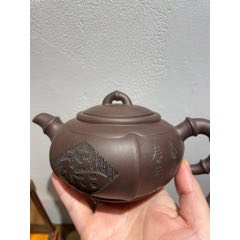 江蘇宜興早期90年代紫砂壺大壺半手原礦(zc41058348)_早期杭州怪壺紫砂壺