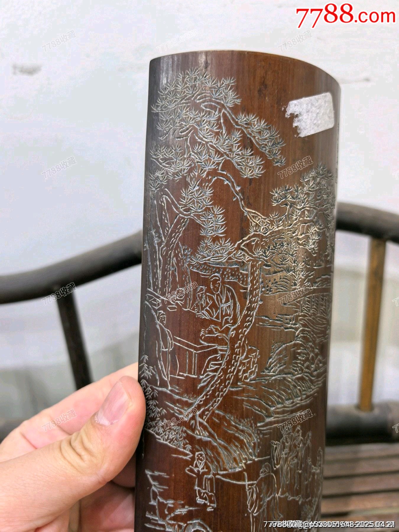 回流老竹刻竹雕人物臂擱鎮(zhèn)紙香山九老_價格397元【蘭馨堂古玩收藏藝術(shù)】_第3張_