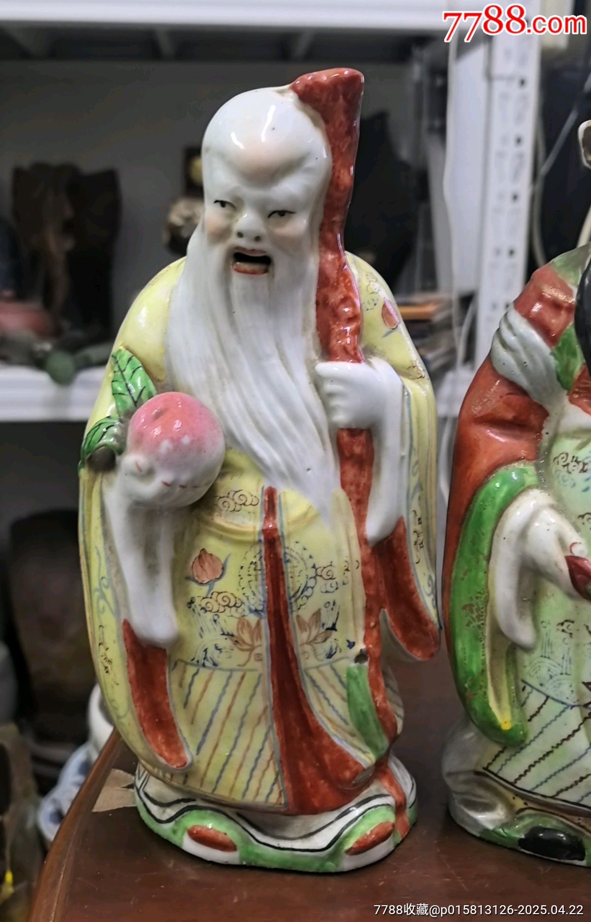 解放初567景德鎮(zhèn)雕塑瓷福祿壽星一套，開臉一流，做工精細(xì)，，尺寸：25厘米左右，_價(jià)格393元_第2張_