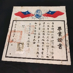 私立浙蓉中學(xué)校校長(zhǎng)孫靜山簽發(fā)畢業(yè)證書(shū)(zc41062261)