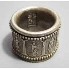 精美藏銀【八仙過(guò)?！堪庵福ㄍ馓卓赊D(zhuǎn)動(dòng)）-￥30 元_銀戒指_7788網(wǎng)