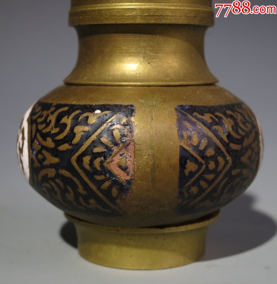 19世紀(jì)：琺瑯帶圖案銅瓶！_價格268元_第7張_