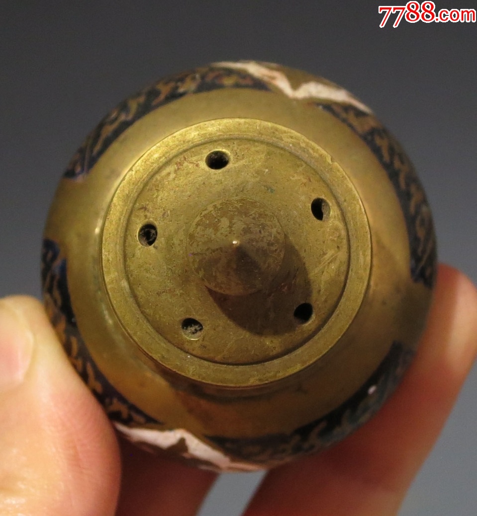 19世紀(jì)：琺瑯帶圖案銅瓶！_價格268元_第9張_