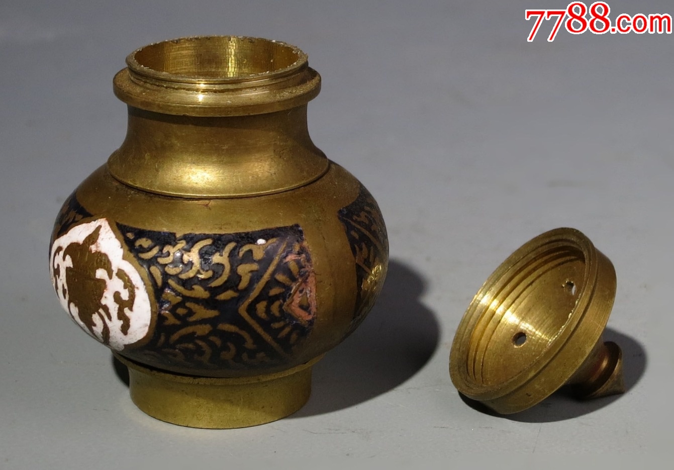 19世紀(jì)：琺瑯帶圖案銅瓶！_價格268元_第10張_