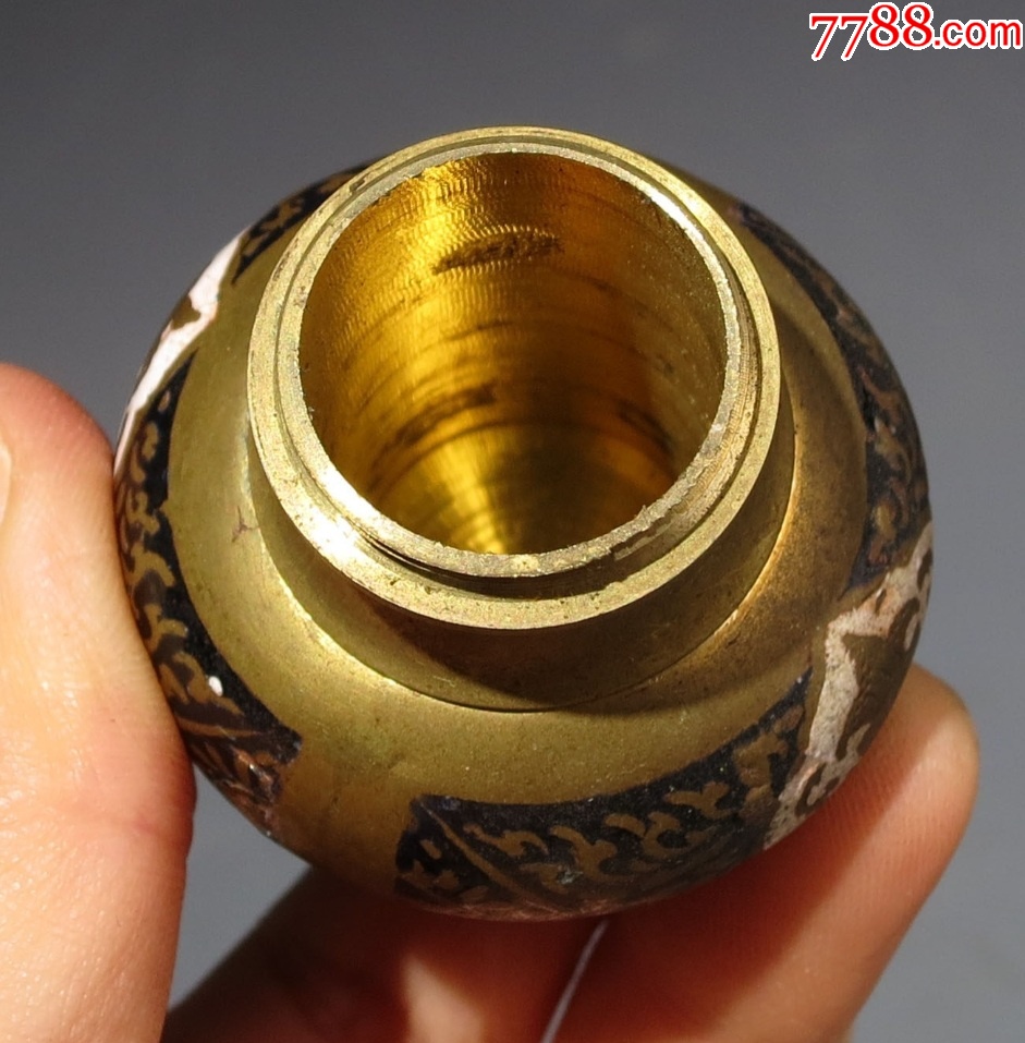 19世紀(jì)：琺瑯帶圖案銅瓶！_價格268元_第11張_