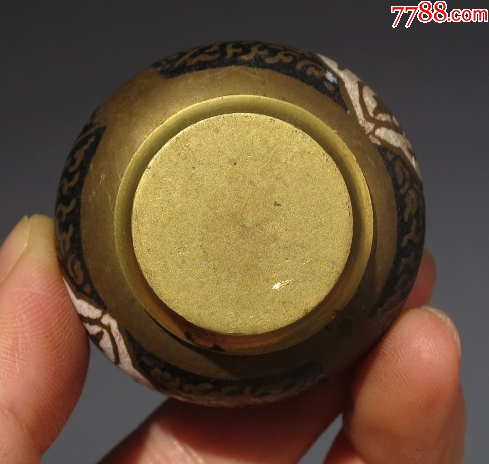 19世紀(jì)：琺瑯帶圖案銅瓶！_價格268元_第12張_