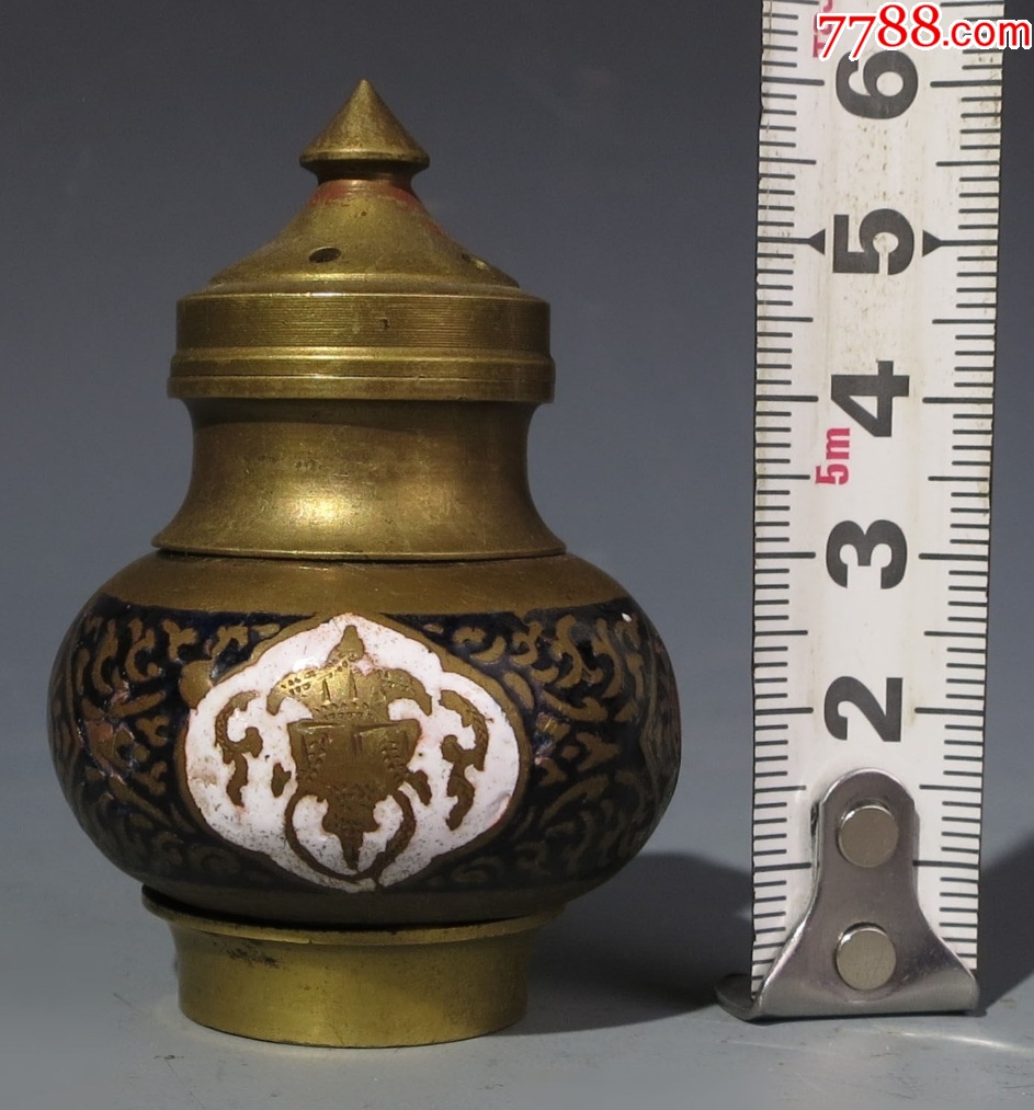 19世紀(jì)：琺瑯帶圖案銅瓶！_價格268元_第13張_