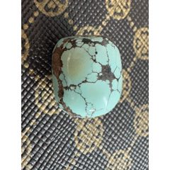 純天然高瓷綠松石富甲紋桶珠