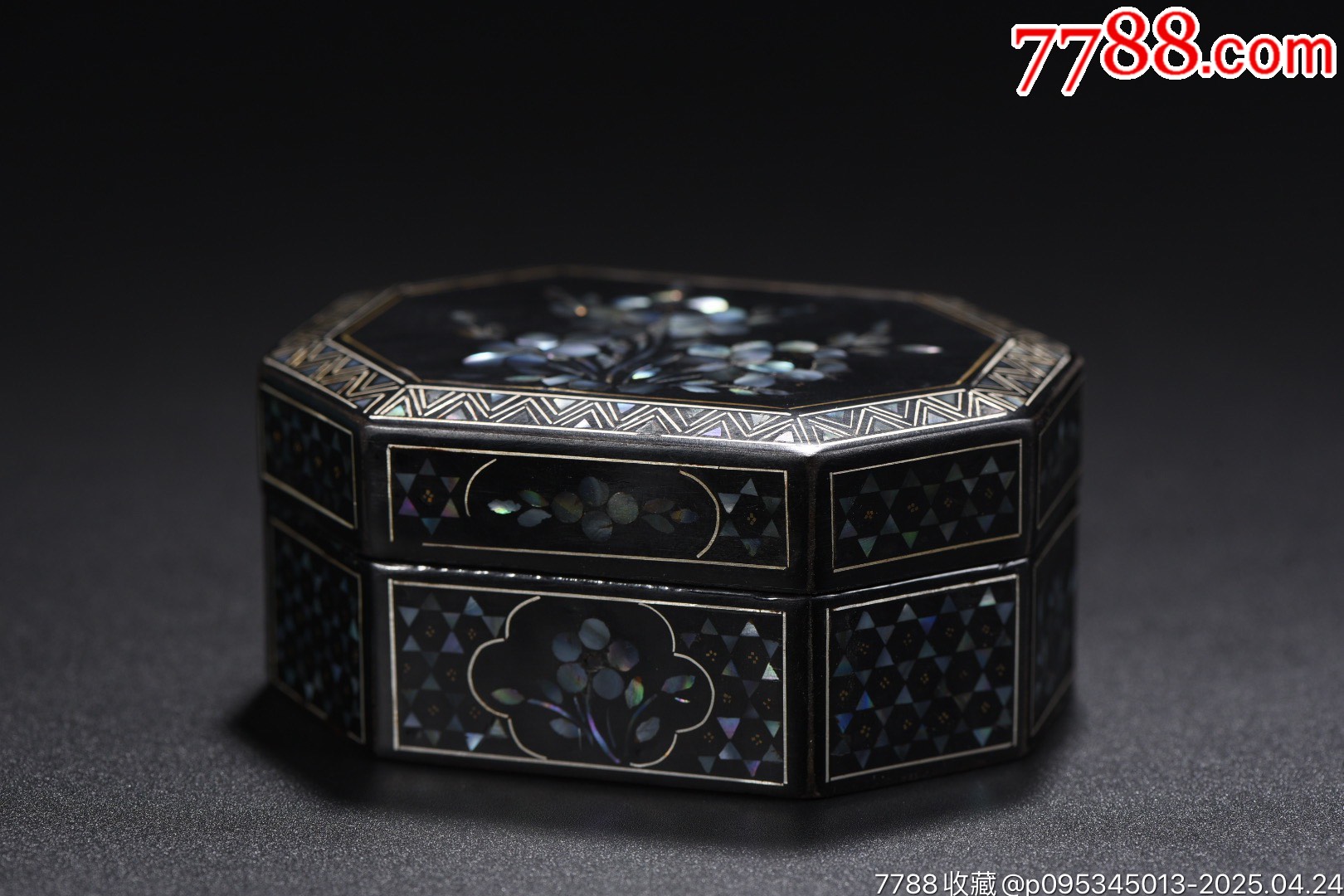 螺鈿漆器花卉紋八角盒_價格299元【子健老貨】_第1張_