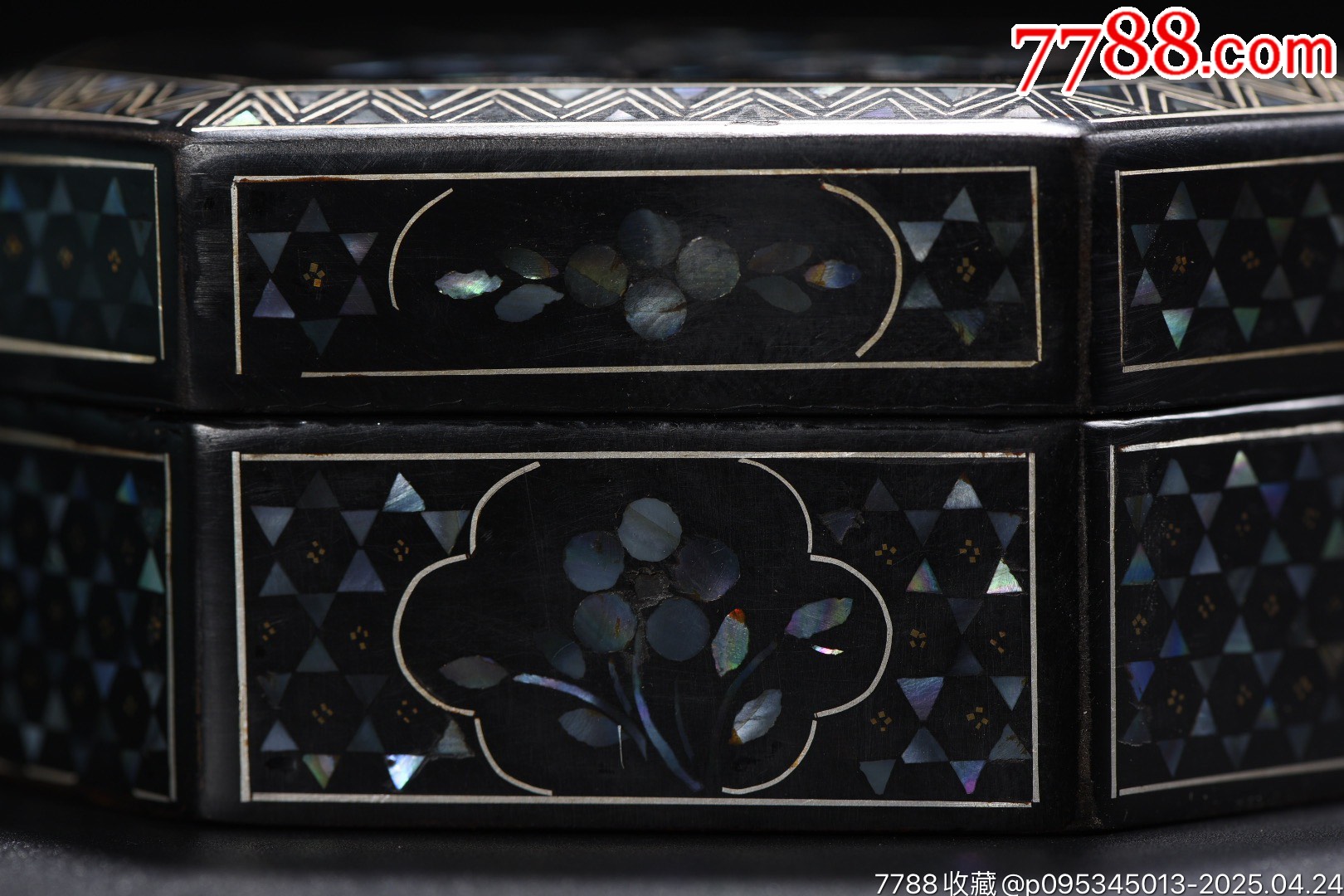 螺鈿漆器花卉紋八角盒_價格299元【子健老貨】_第3張_