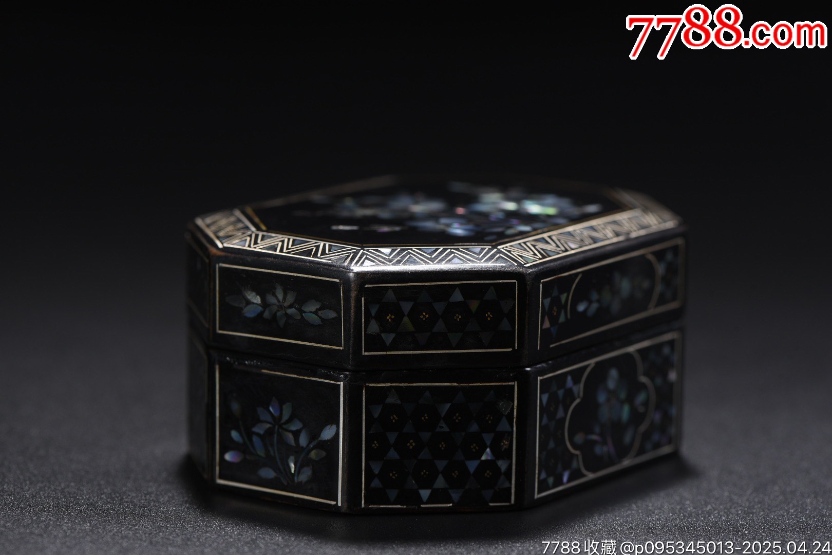 螺鈿漆器花卉紋八角盒_價格299元【子健老貨】_第4張_