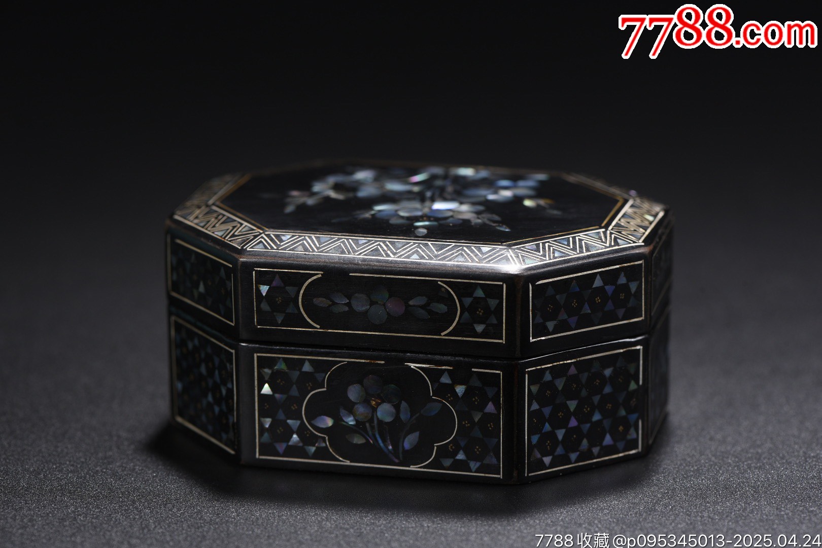 螺鈿漆器花卉紋八角盒_價格299元【子健老貨】_第5張_