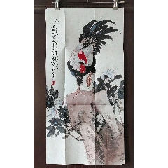 李劍晨寫意花鳥精品《雞》。二平尺。