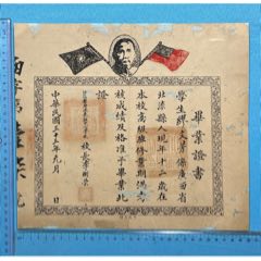 抗戰(zhàn)時(shí)期廣西北流縣兩波表證中學(xué)學(xué)校畢業(yè)證書(shū)一張(zc41109228)