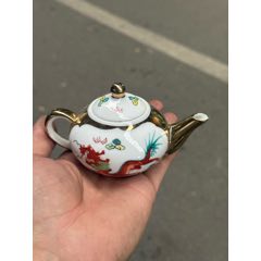 五六七老楓溪龍鳳描金小茶壺小品壺，薄胎工藝，畫(huà)功精湛，完整