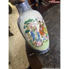 1988年的老楓溪紀(jì)念人物花瓶，完整，題材福祿壽人物