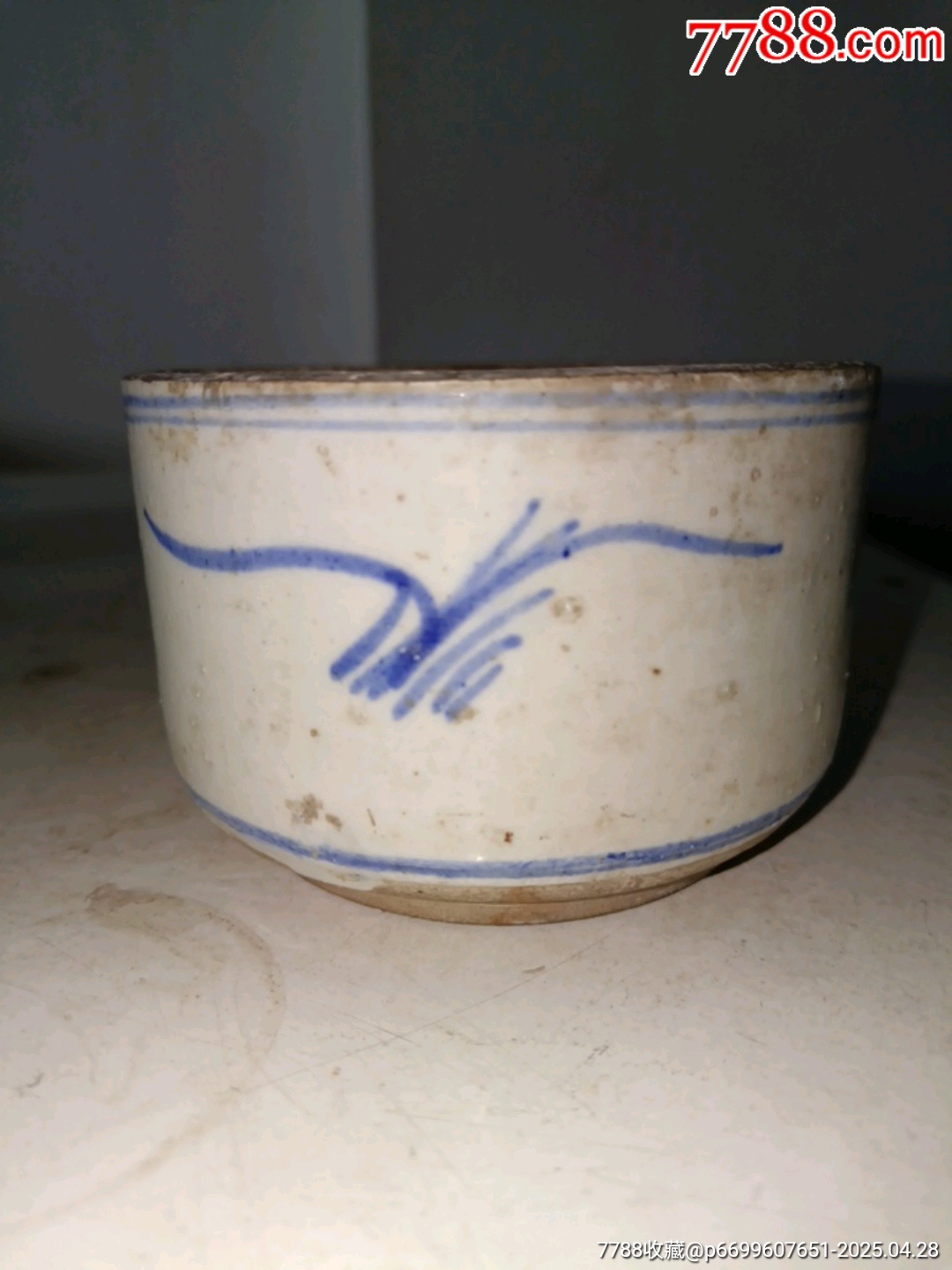 民國釉下彩手繪荷花老香爐_價格33元_第3張_