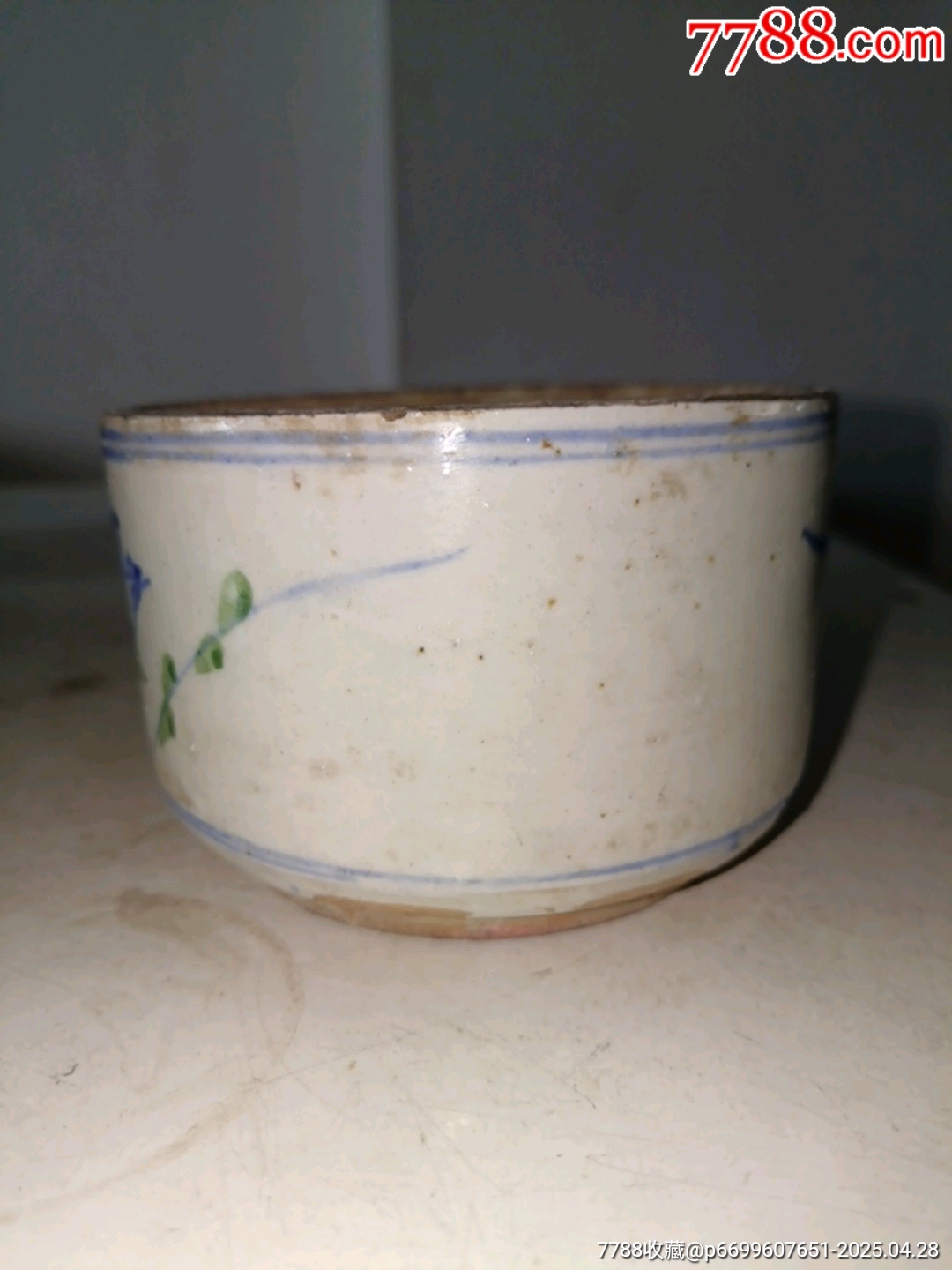 民國釉下彩手繪荷花老香爐_價格33元_第4張_