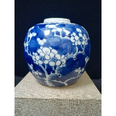 （全品范疇）晚清光緒青花留白冰梅罐【尺寸】：高13cm(zc41127425)