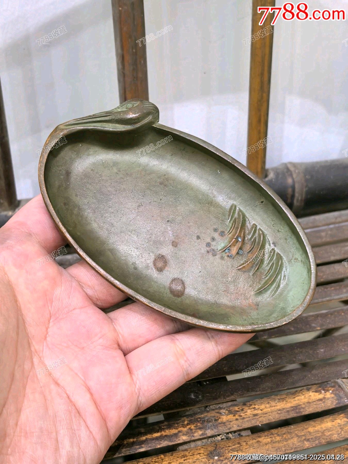 仙鶴鑄銅茶托筆舔_價(jià)格41元【蘭馨堂古玩收藏藝術(shù)】_第1張_