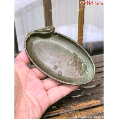 仙鶴鑄銅茶托筆舔_