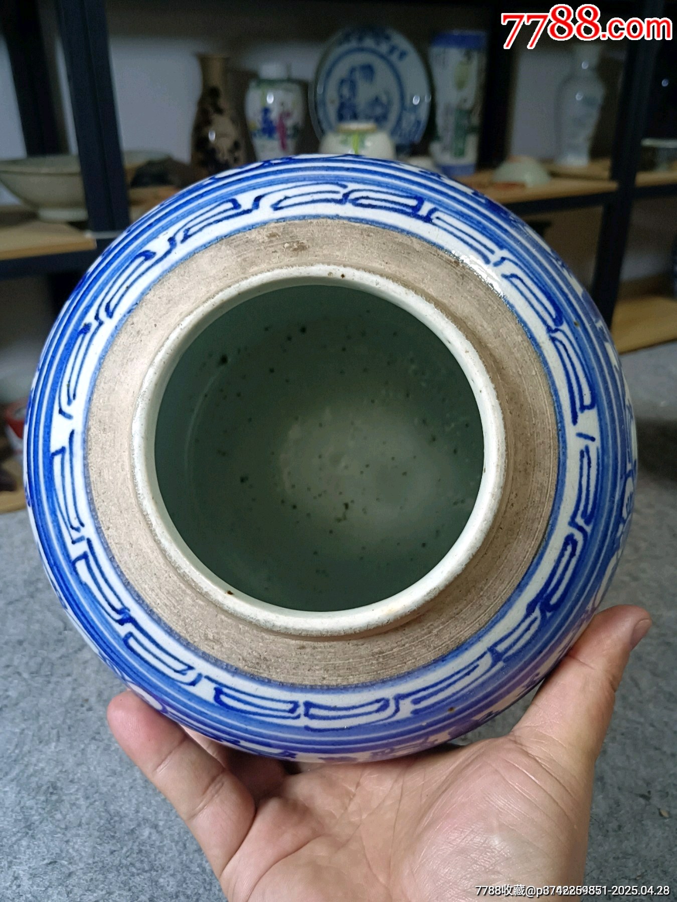 （全品）晚清時期青花三喜大罐尺寸：直徑約22厘米高約23厘米品相：全品，品相如圖_價格121元_第4張_
