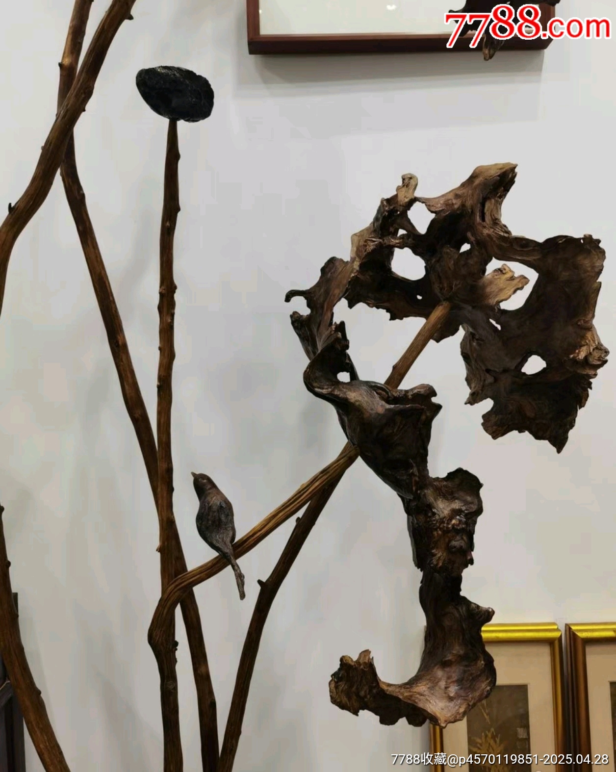 根雕根作荷葉大擺件_價(jià)格5916元【蘭馨堂古玩收藏藝術(shù)】_第5張_