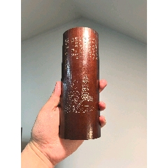 老竹雕佛像詩(shī)文人物臂擱鎮(zhèn)紙茶則擺件_