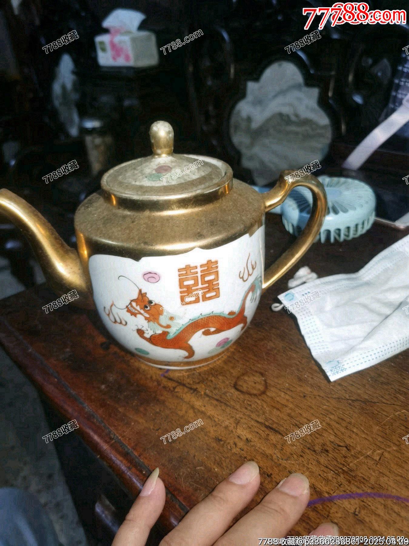 五六七老景德鎮(zhèn)粉彩龍鳳描金茶壺完整，如圖所示發(fā)貨_價格39元_第2張_