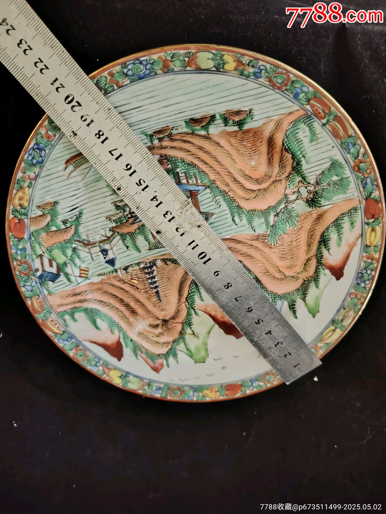 1912-1928年（民國早期）廣彩湖光山色風(fēng)景畫賞盤畫片非常好的融合了中國水_價格768元_第9張_