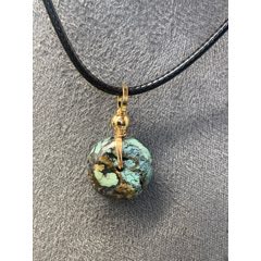 純天然綠松石平安扣吊墜