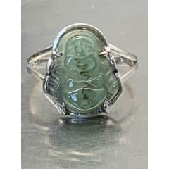 純天然A貨翡翠彌勒佛戒指