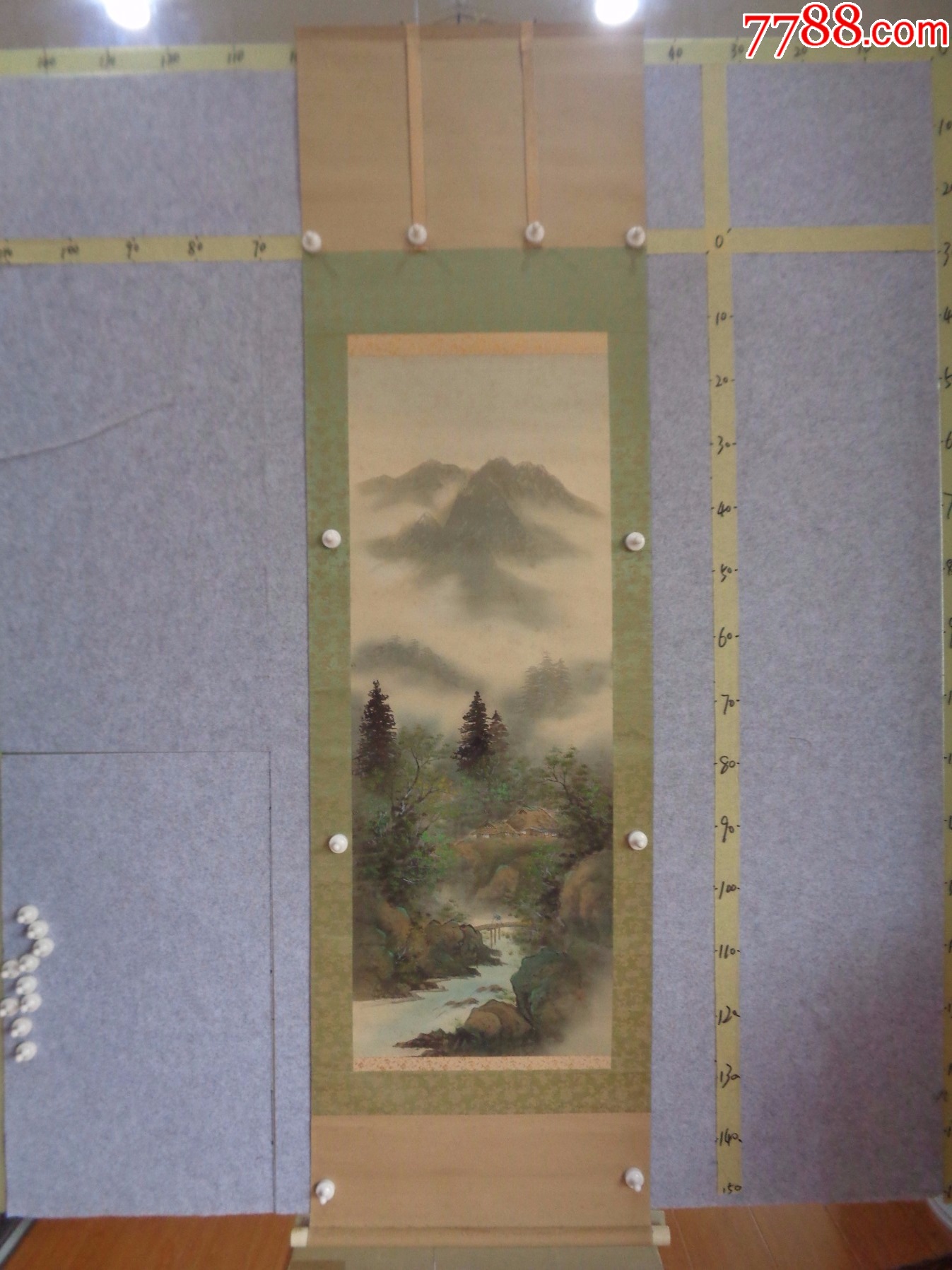 9-22、小日子藏书家早年旧藏,早期绘画作品一幅(绢本、卷轴装裱)-价格:13.0000元-zc41236851-山水国画原作 -加价 ...