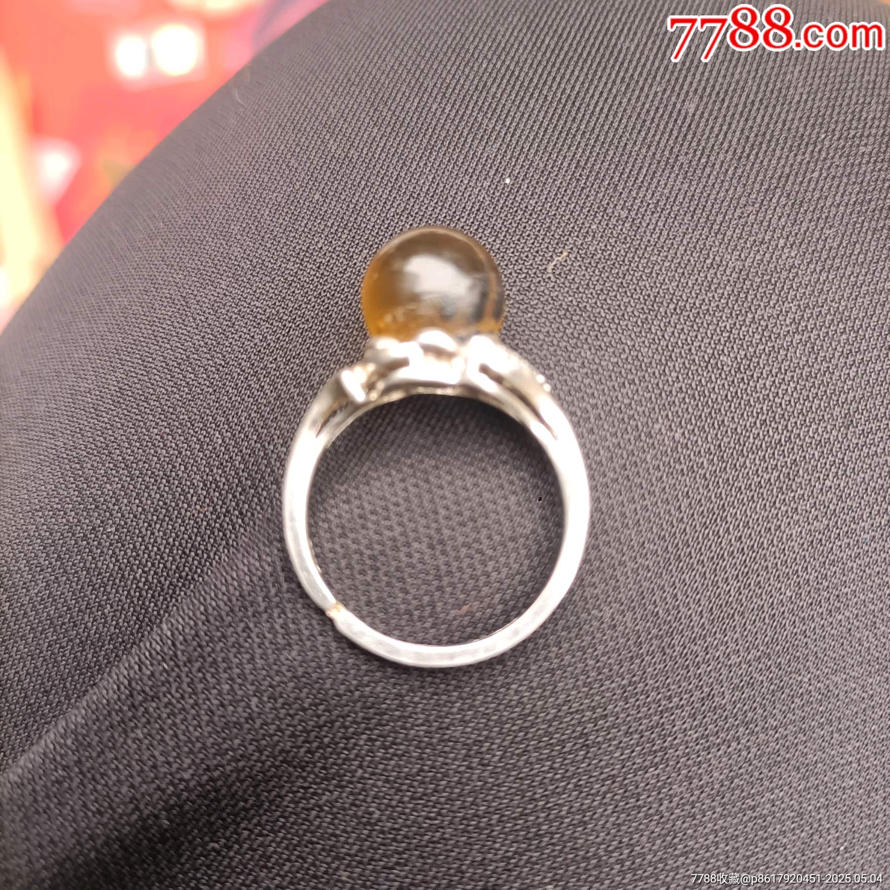 銀戒指琥珀戒指面_價格10元【溢寶齋】_第1張_