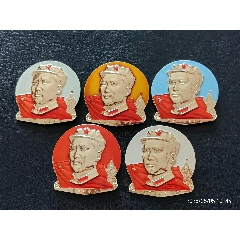 收藏品相，仔細(xì)看圖，品相太好了，五枚套色八角帽，(zc41194252)