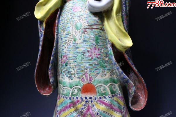 清晚期：特大型粉彩財(cái)神爺抱童子造像57㎝，景德鎮(zhèn)“福建會(huì)館”款！_價(jià)格1988元【優(yōu)品好店】_第6張_
