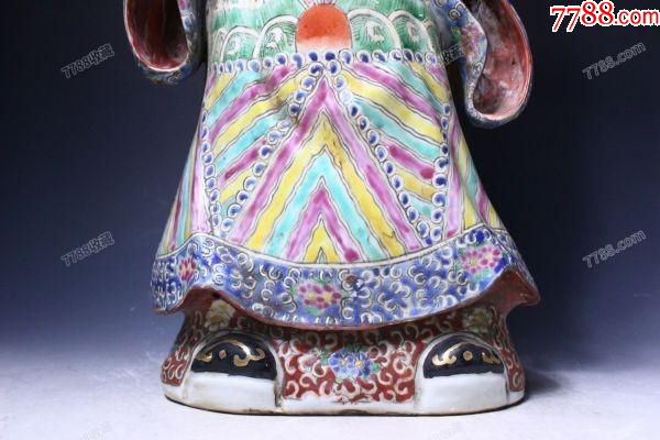 清晚期：特大型粉彩財(cái)神爺抱童子造像57㎝，景德鎮(zhèn)“福建會(huì)館”款！_價(jià)格1988元【優(yōu)品好店】_第7張_