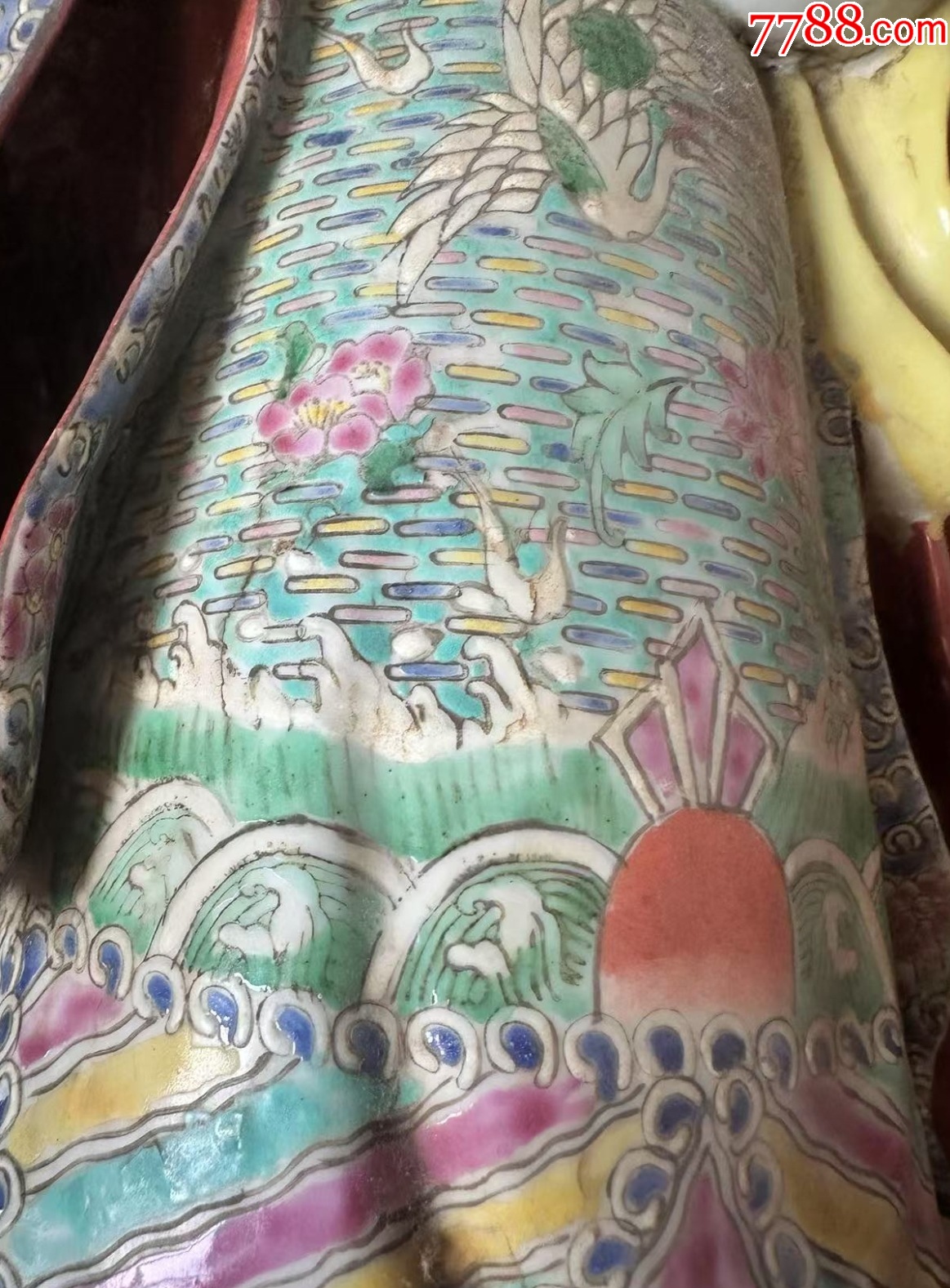 清晚期：特大型粉彩財(cái)神爺抱童子造像57㎝，景德鎮(zhèn)“福建會(huì)館”款！_價(jià)格1988元【優(yōu)品好店】_第12張_