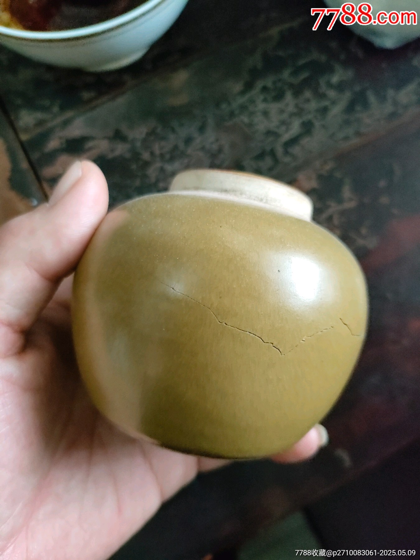 晚清民国鳝鱼黄茶叶罐,练手用