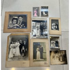 民國(guó)時(shí)期結(jié)婚照9枚一起拍……尺寸從15到38厘米，品不錯(cuò)