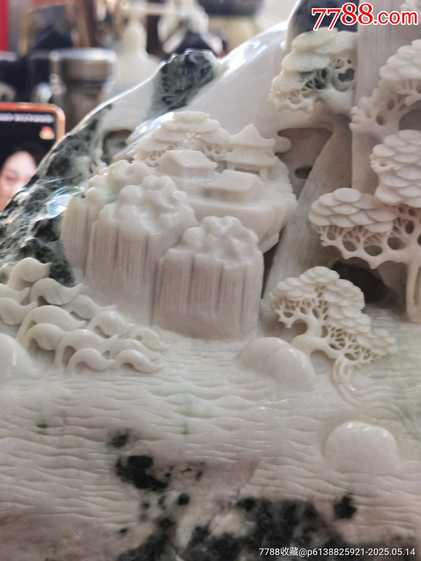 獨山玉，帶雕刻大師倪東方雕刻贈送品，外觀，黑白色，雕件，_價格889元_第2張_
