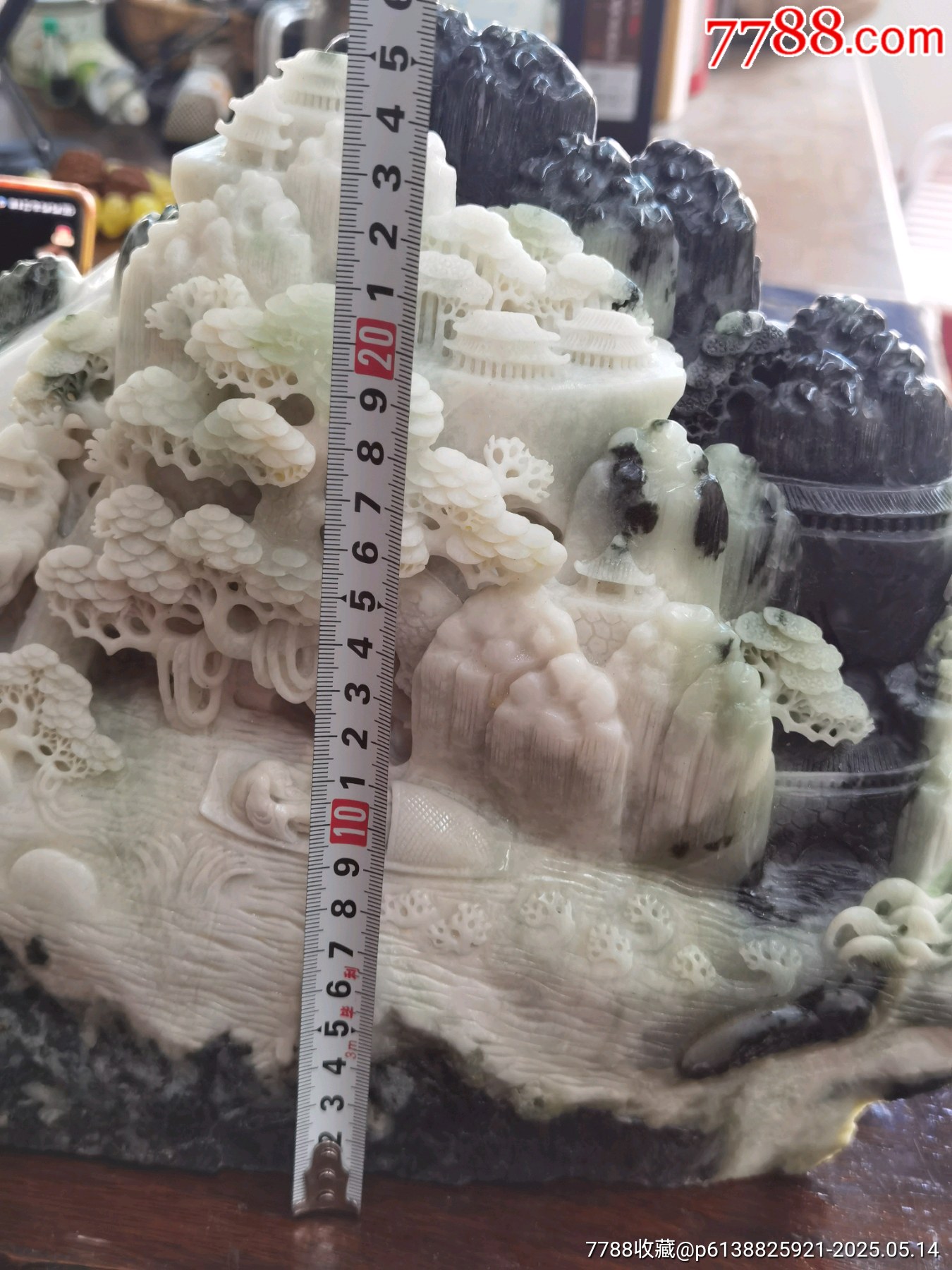 獨山玉，帶雕刻大師倪東方雕刻贈送品，外觀，黑白色，雕件，_價格889元_第9張_